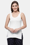 Floret Cotton Camisole (Pack of 2) - White Black — thumbnail 2